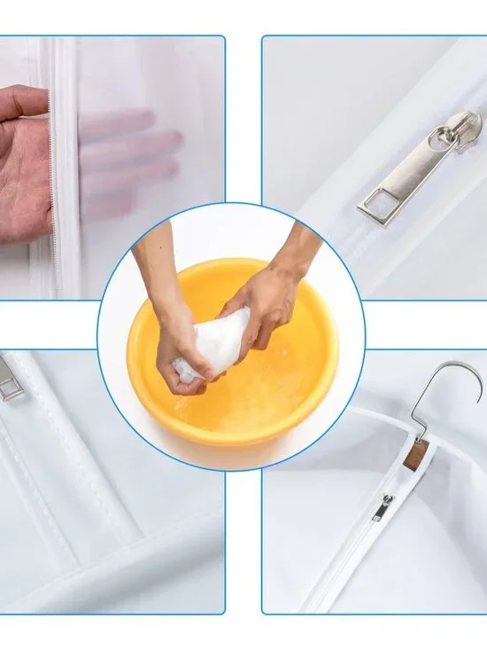 Garment Bags 12 Pack, 24 x 40 Hanging Clothes Storage Bags, Translucent PEVA Gar - Picture 4 of 9